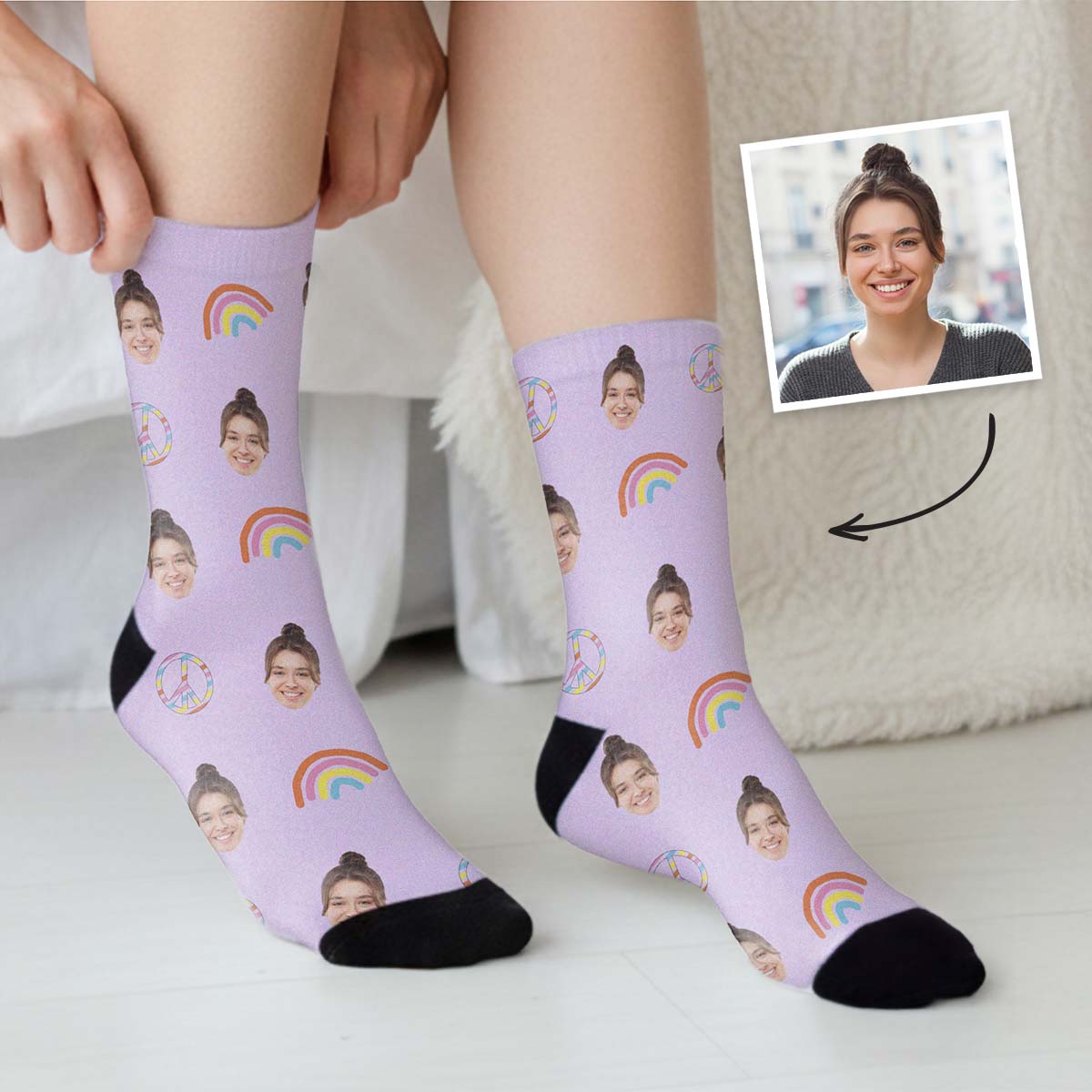 Image of Personalised Face Socks in Different Designs