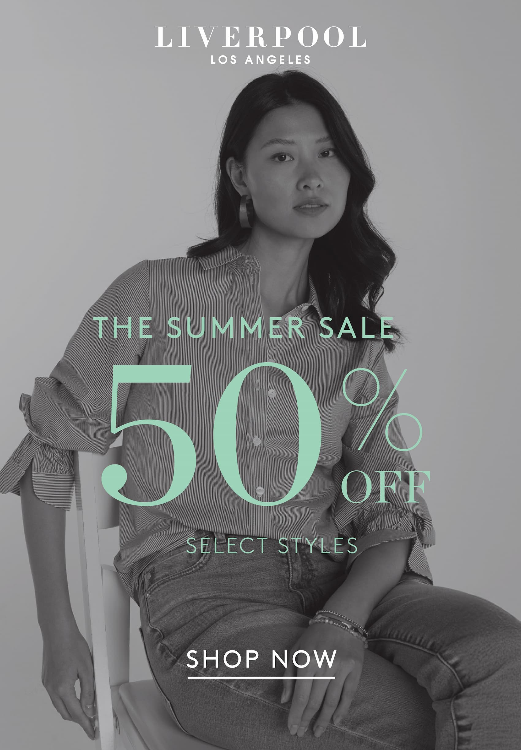 The Summer Sale. 50% off. Select Styles. Shop Now.