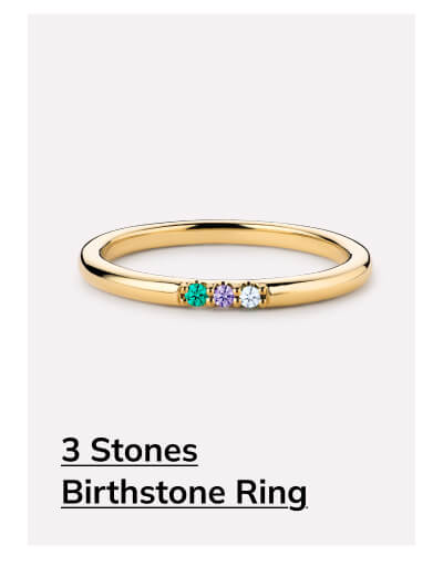 3 stones Birthstone Ring