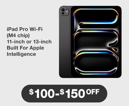 IPad pro wi-fi M4 chip 11-inch or 13-inch built for apple intelligence $50 to $150 OFF