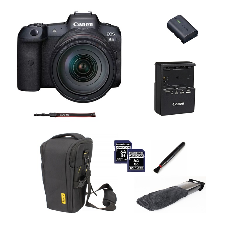 Canon - EOS R5 Mirrorless Digital Camera with 24-105mm f/4L Lens (Includes Accessories at No Charge!)
