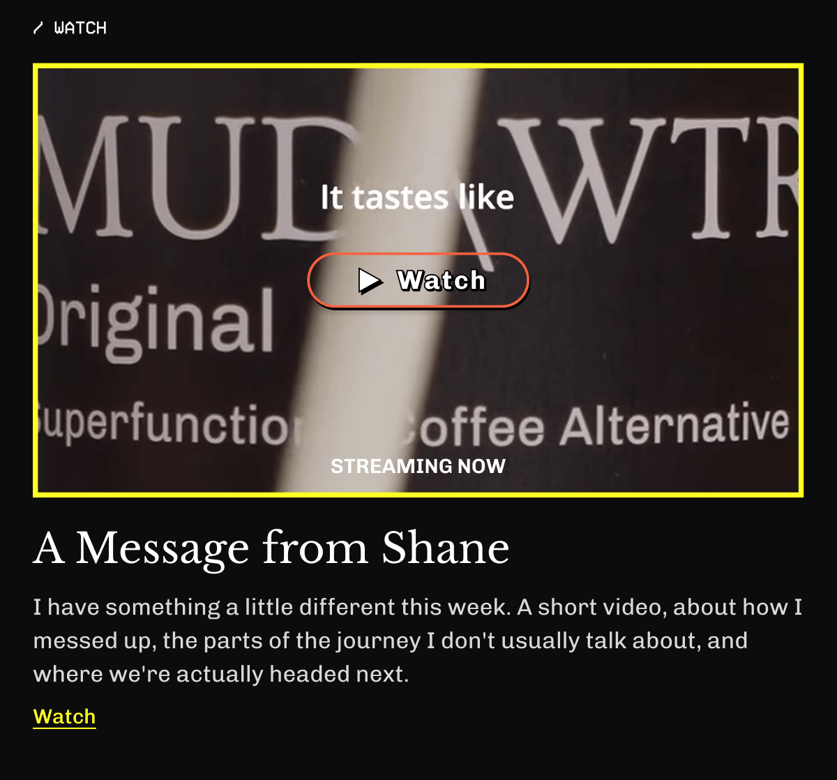 A Message from Shane – I have something a little different this week. | A short video, about how I messed up, the parts of the journey I don't usually talk about, and where we're actually headed next. | Watch