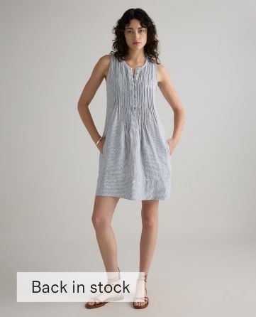 100% European Linen Sleeveless Swing Dress