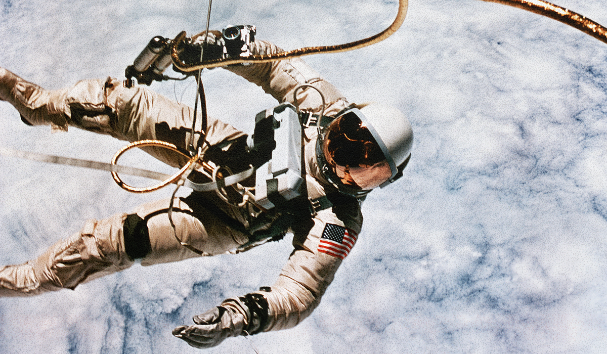 Ed White in space.