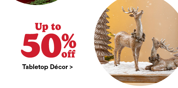 Up to 50% off tabletop decor >