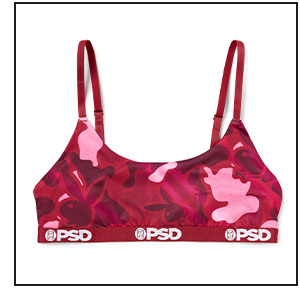 PSD Red Camo Playboy Scoop Sports Bra