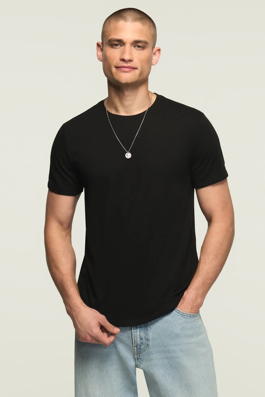 Image of Lucky Brand Venice Burnout Crew Neck Tee - Men's Clothing Tops Shirts Tee Graphic T Shirts in Dusty Turquoise