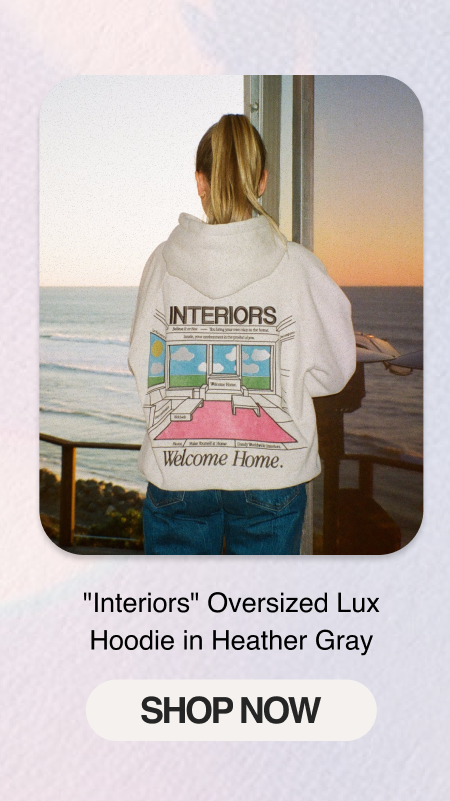 "Interiors" Oversized Lux Hoodie in Heather Gray