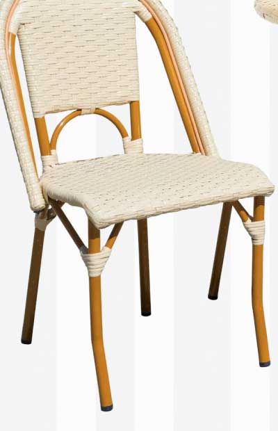 Hayden Coastal Beige Woven Faux Wicker Outdoor Dining Chair - Set of 2