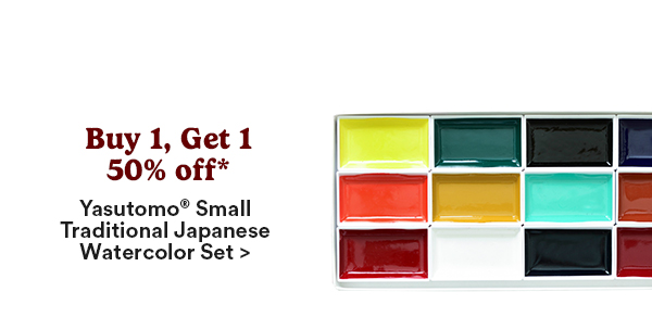 Buy 1 Get 1 50% off* Yasutomo Small Traditional Japanese Watercolor Set >