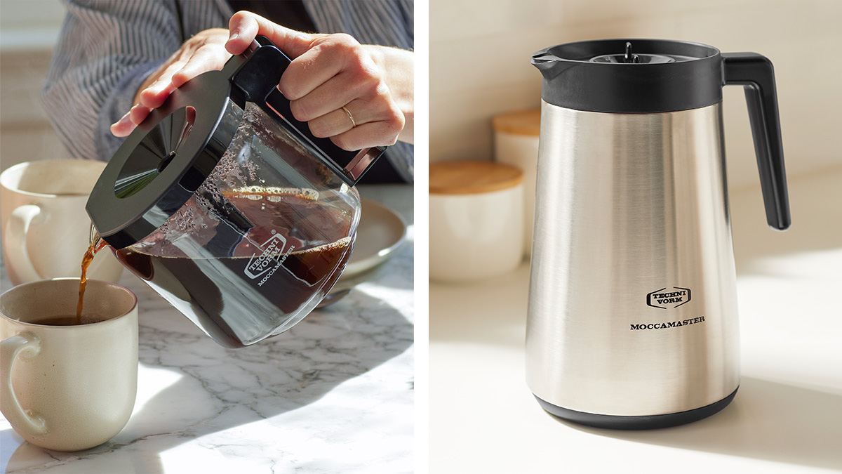 Image of a a glass carafe and a thermal carafe.