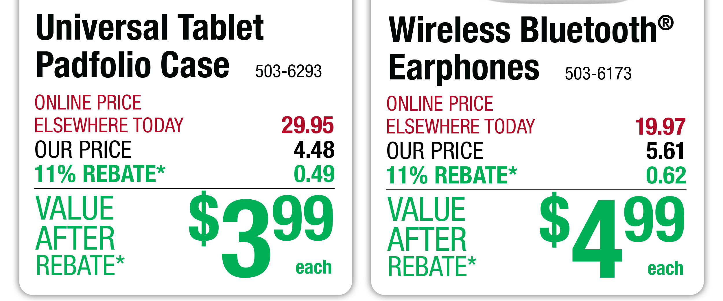 Wireless Bluetooth® Earphones - ONLY $4.99 After Rebate*!