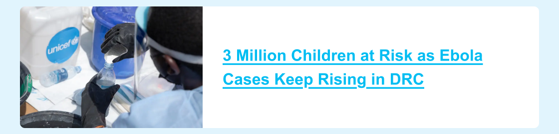 3 Million Children at Risk as Ebola Cases Keep Rising in DRC