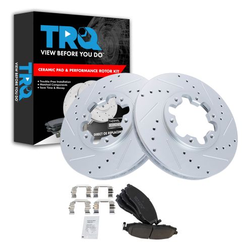 Image of Nissan Frontier Xterra Front Ceramic Premium G-Coated Performance Brake Pad & Rotor Kit
