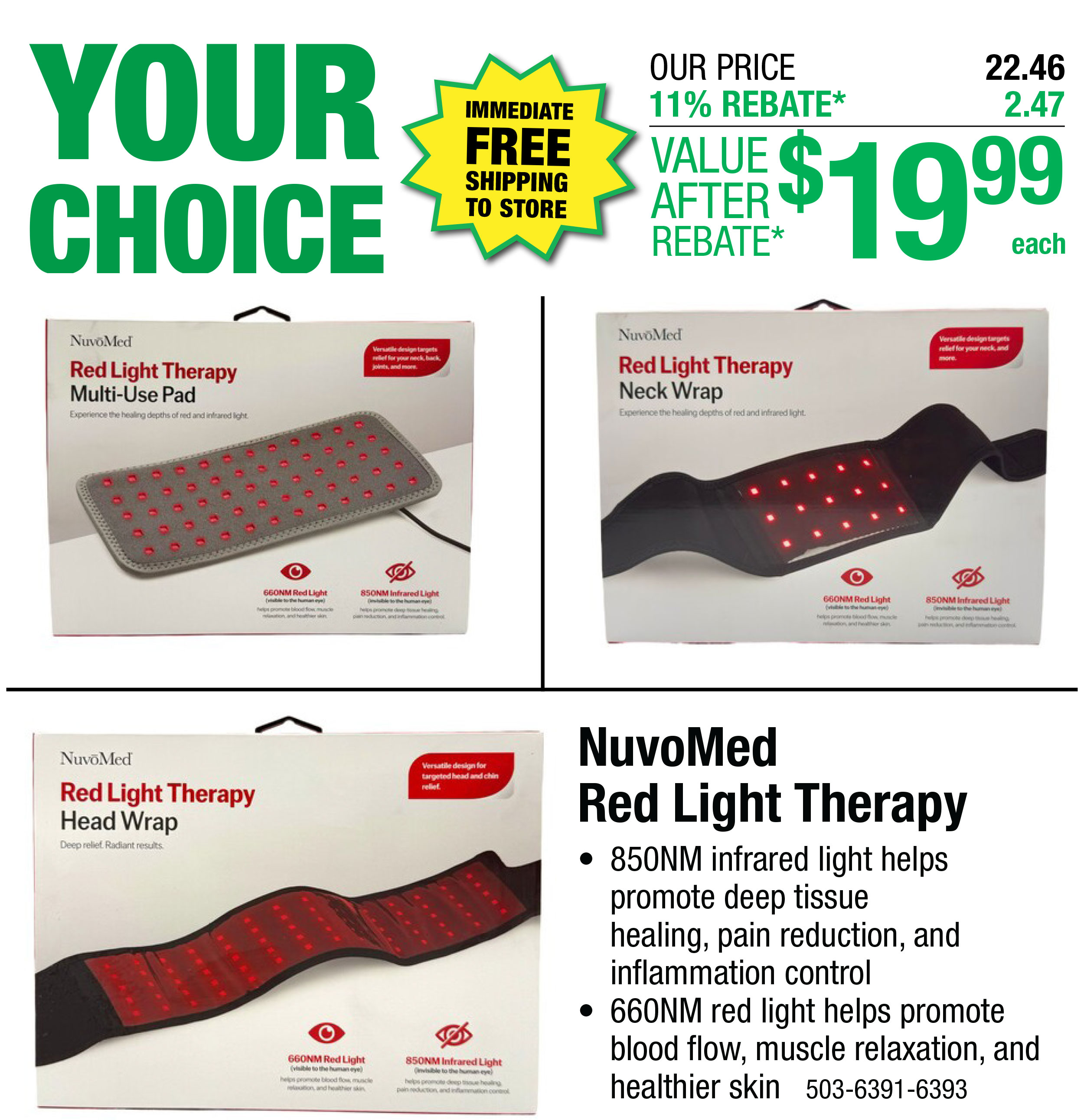 Your Choice NuvoMed Red Light Therapy - ONLY $19.99 After Rebate*!