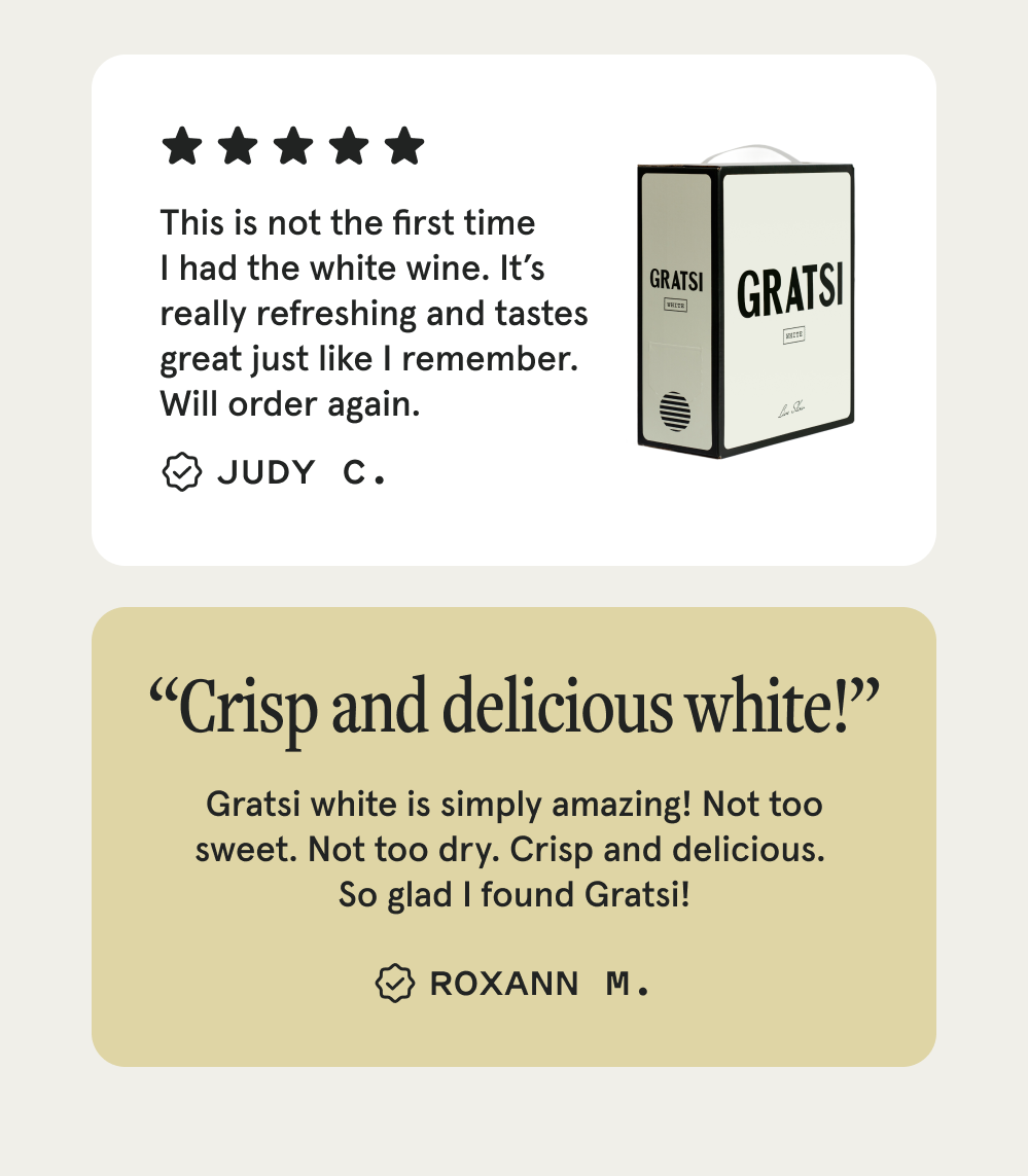 Customer 5-star Reviews - Gratsi White Wine