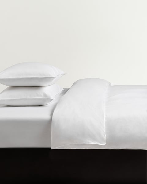 Image of Sateen Duvet Cover Set (3 pcs) – Crisp White