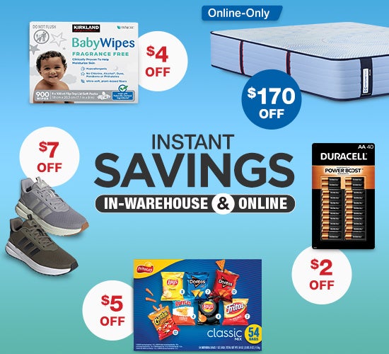 Member Only Savings in Warehouse and online