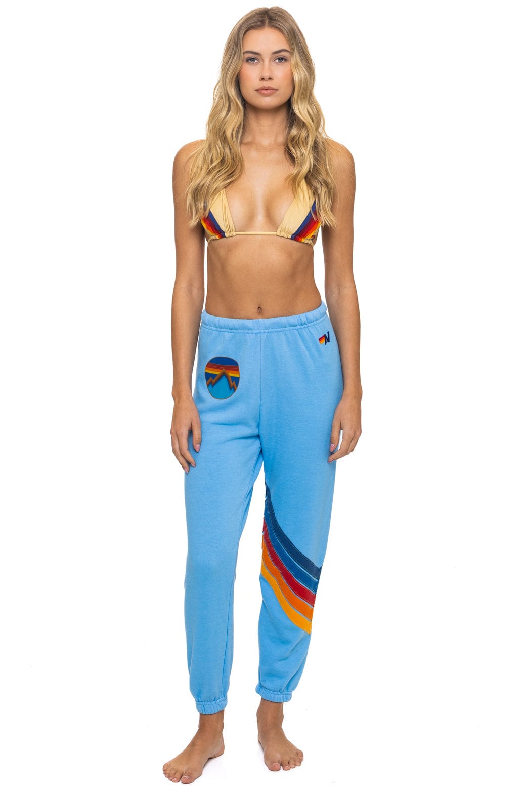 Image of ALL SEASONS CIRCLE CHEVRON SWEATPANTS - SKY