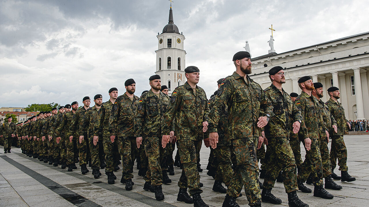 The German 45th Armored Brigade Lithuania are officially inaugurated at a ceremony Vilnius, Lithuania