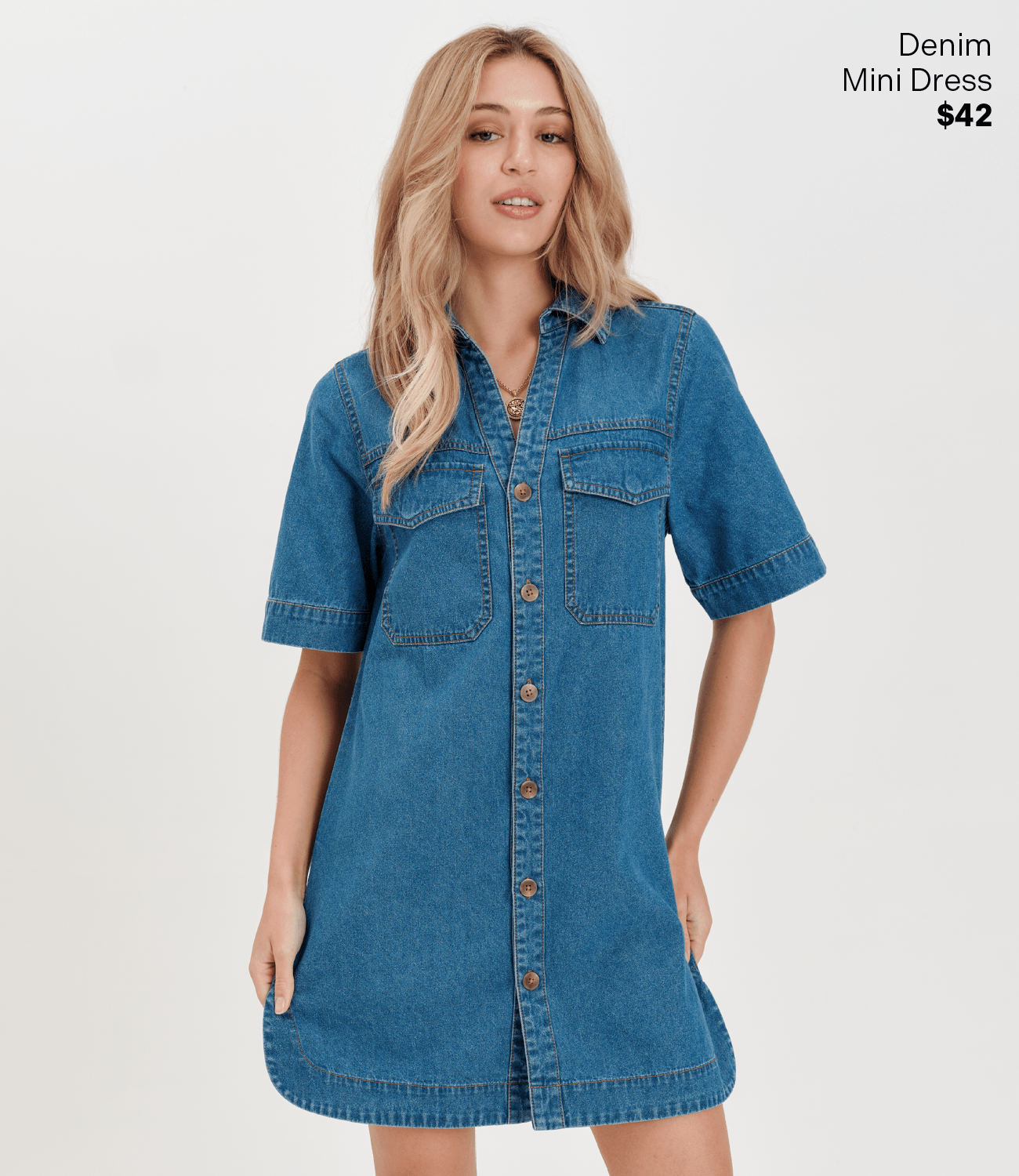 Denim Mini Dress $42