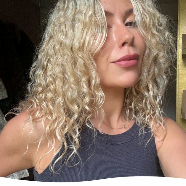 woman with wavy hair