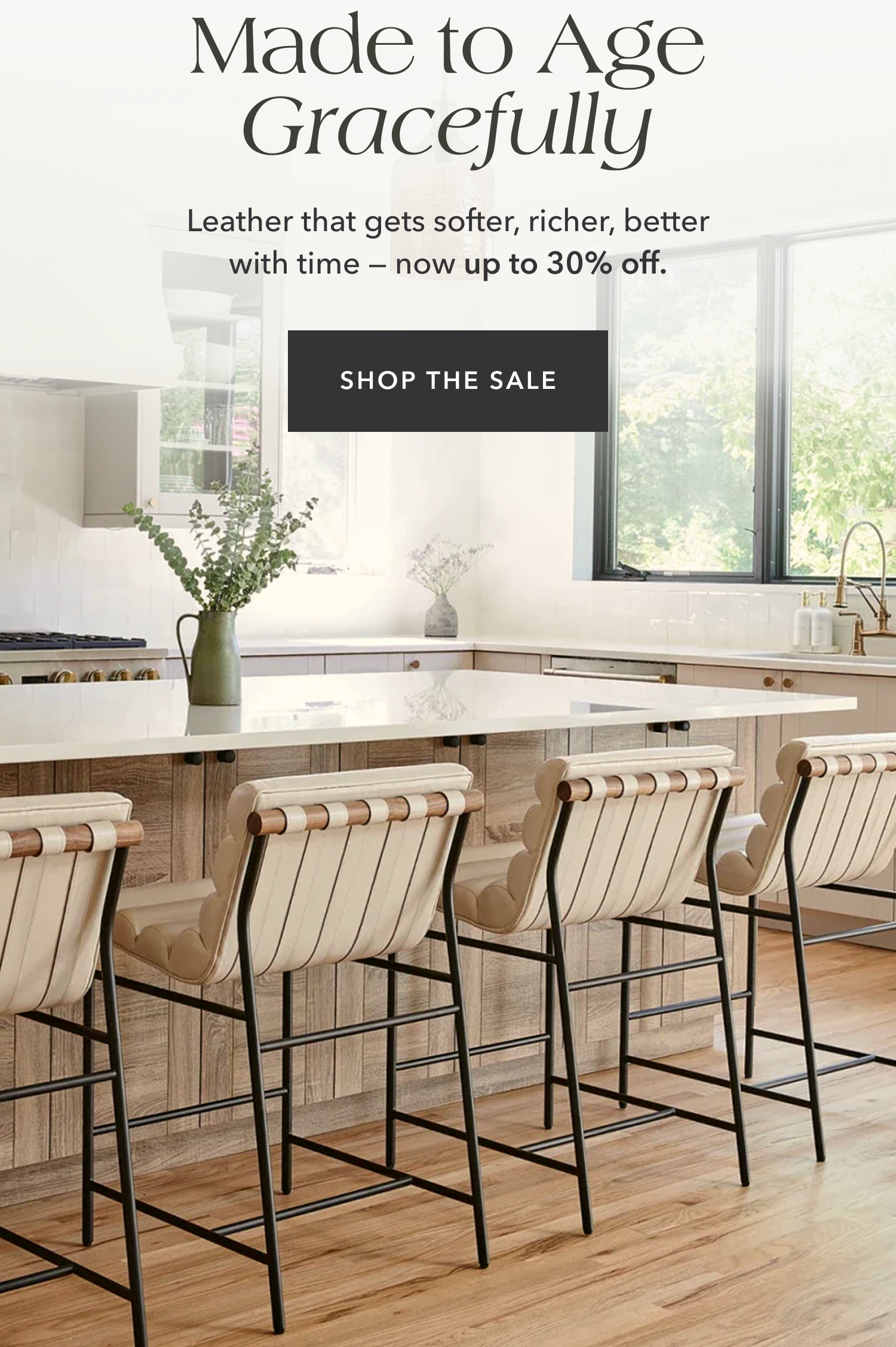 Gracefully Made to Age Leather that gets softer, richer, better with time — now up to 30% off.