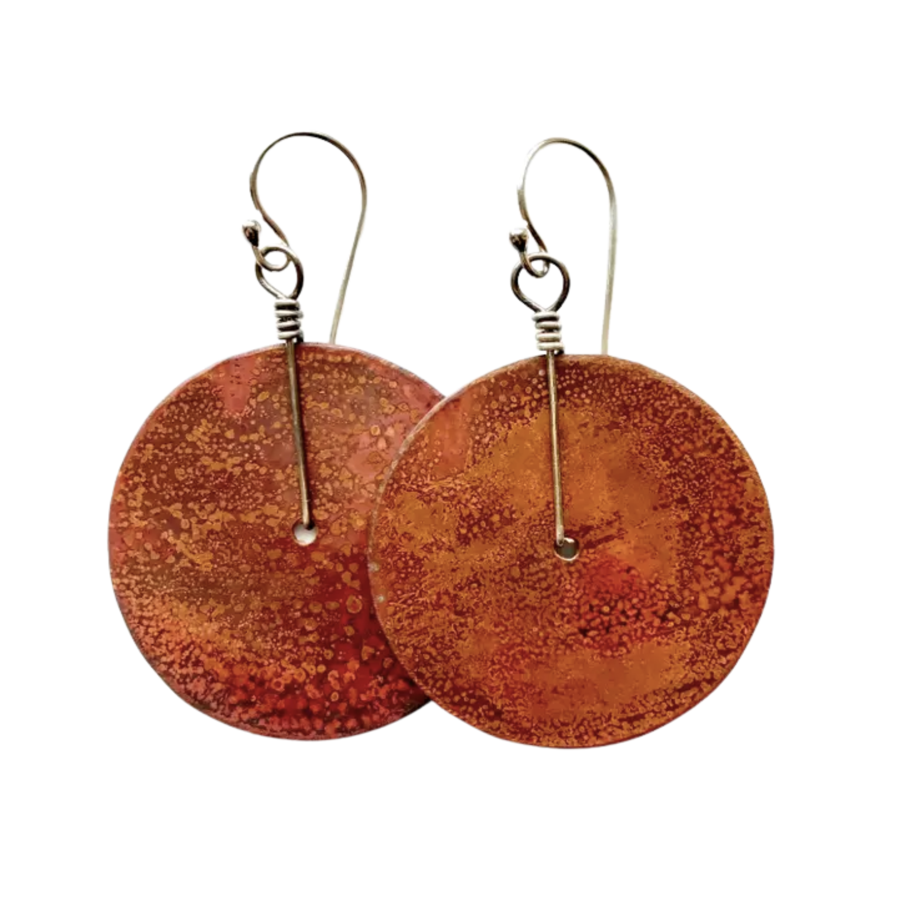 Image of Copper Disc Earrings - Medium