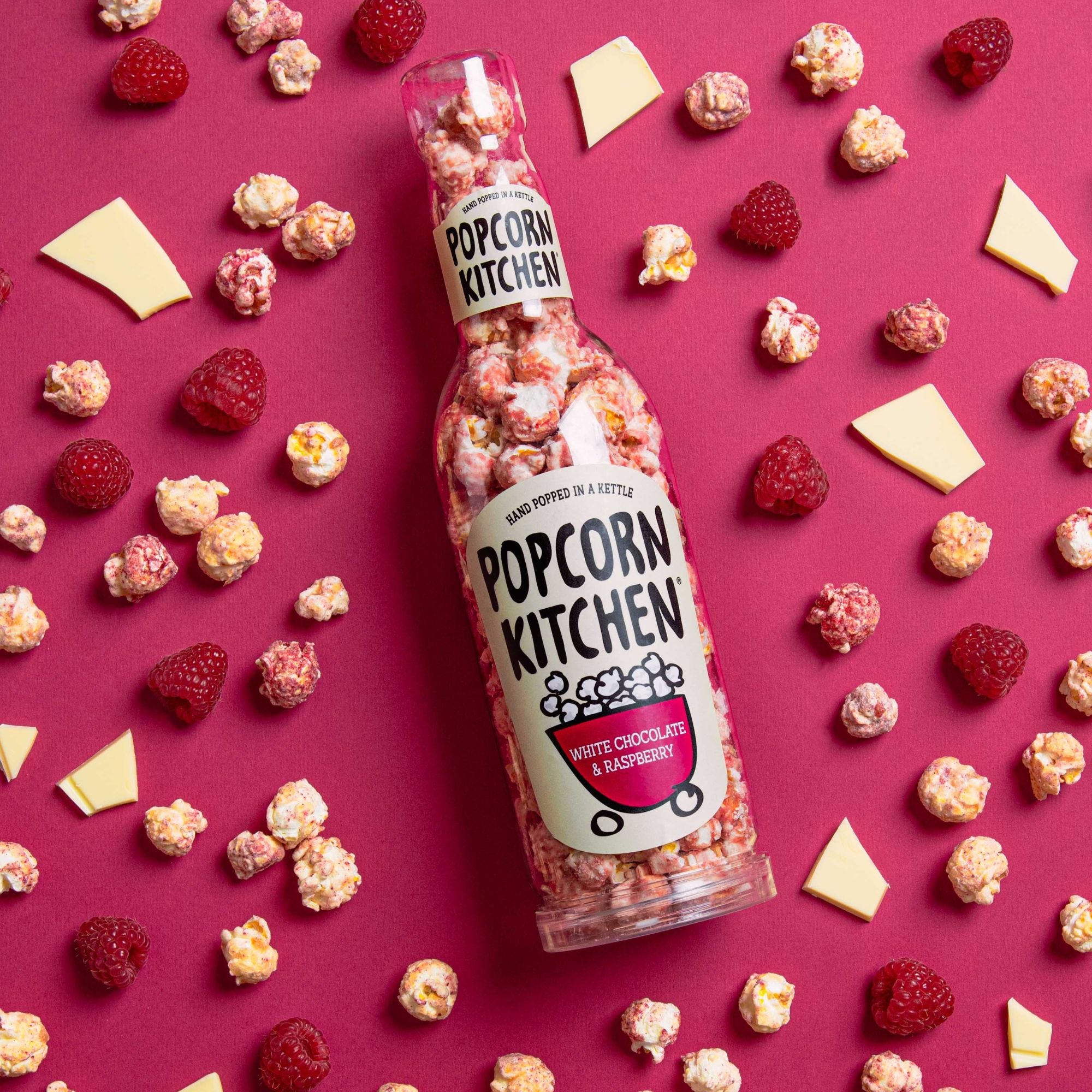 Image of White Chocolate & Raspberry Popcorn Gift Bottle