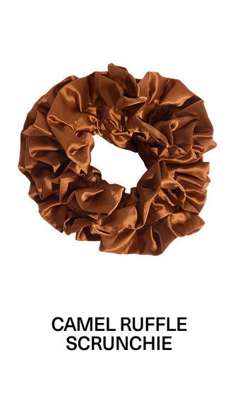 Camel Ruffle Scrunchie
