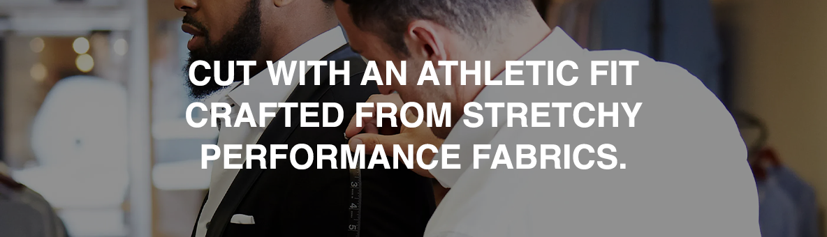 Cut with an athletic fit crafted from stretchy performance fabrics.