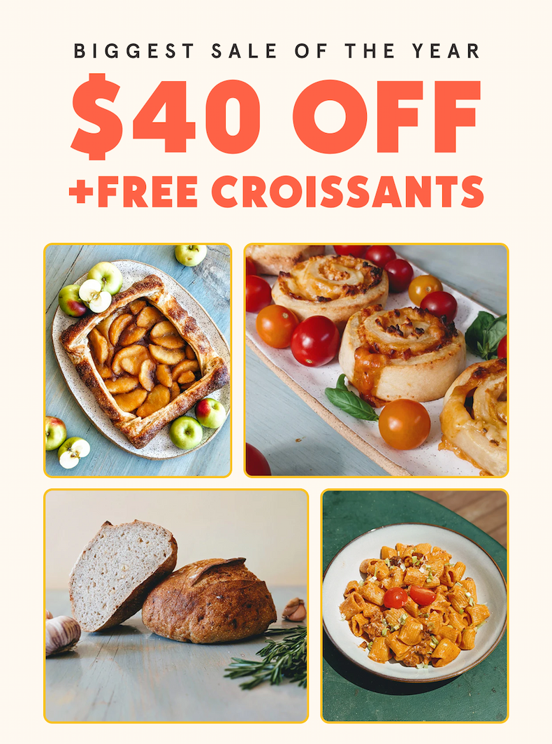 Biggest Event of the Year $40 Off +Free Croissants  Use code: CARBSGIVING40