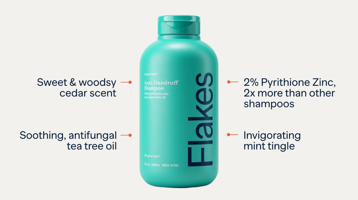 - Sweet and woodsy cedar scent - Soothing, antifungal tea tree oil - 2% Pryithione Zinc, 2x more than other shampoos - Invigorating mint tingle