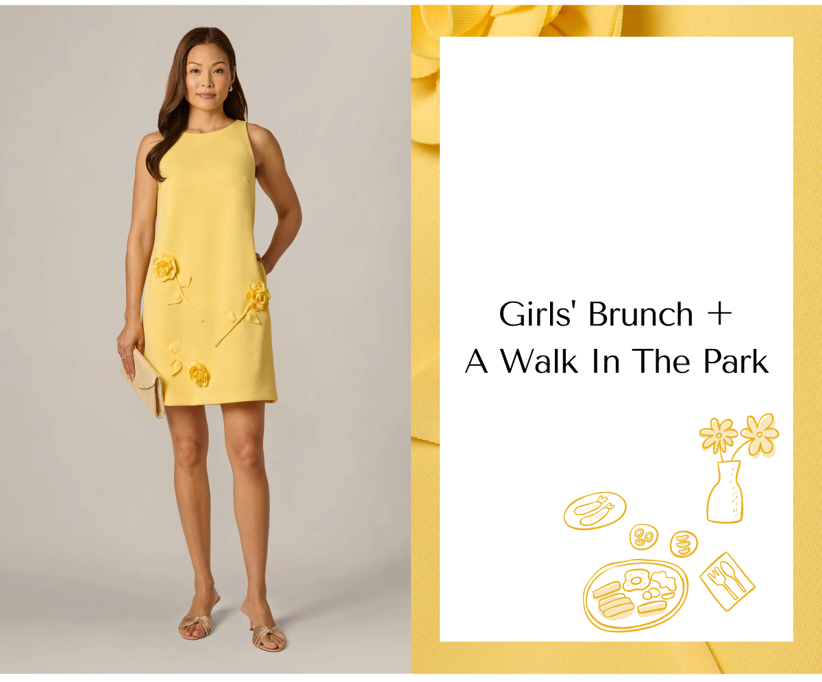 3D Rosette Stretch Short Shift Dress In Warm Sun