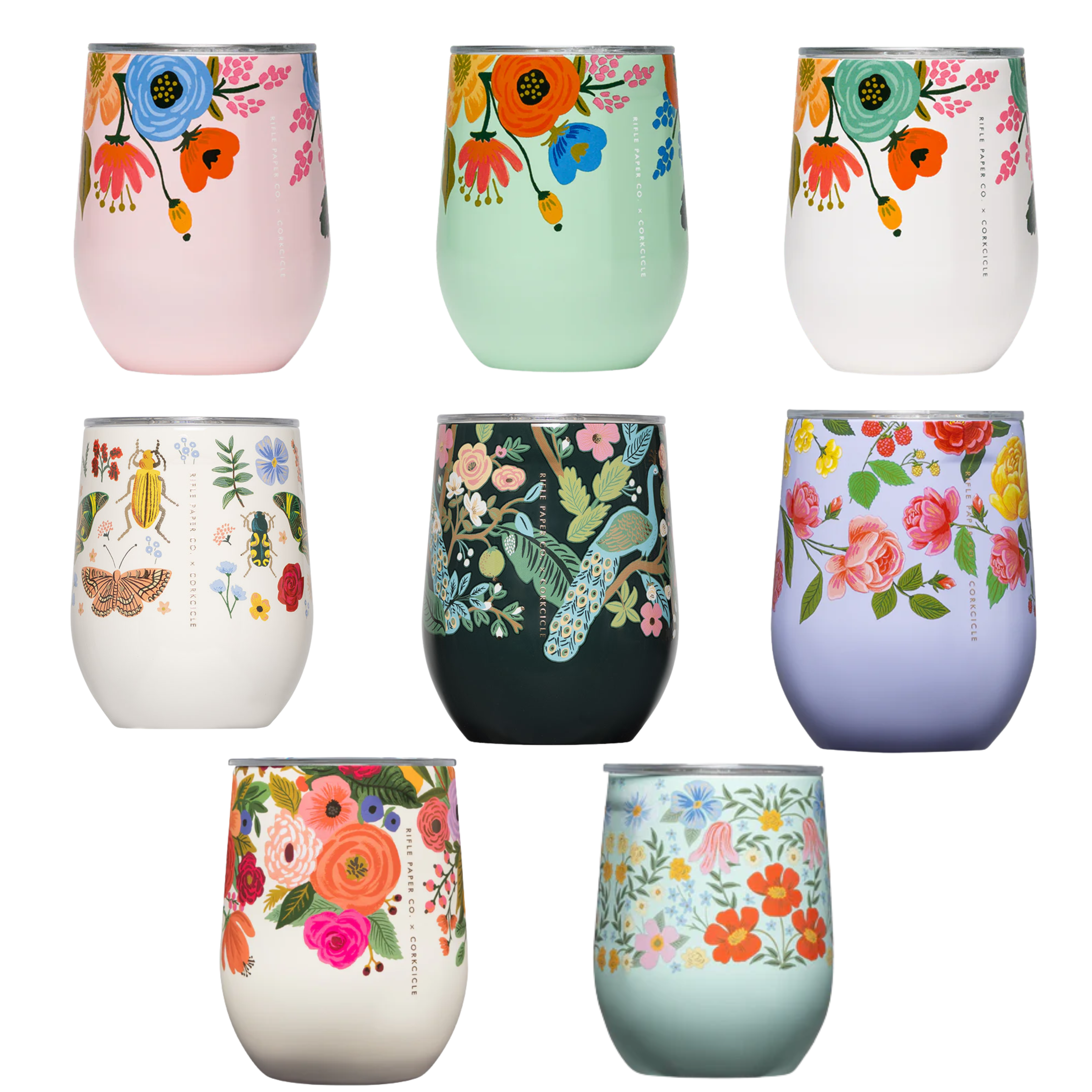 Image of 12oz Corkcicle x Rifle Paper Co Lively Floral Stemless Tumbler