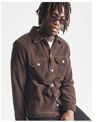 Men Cord Overshirt After Dark