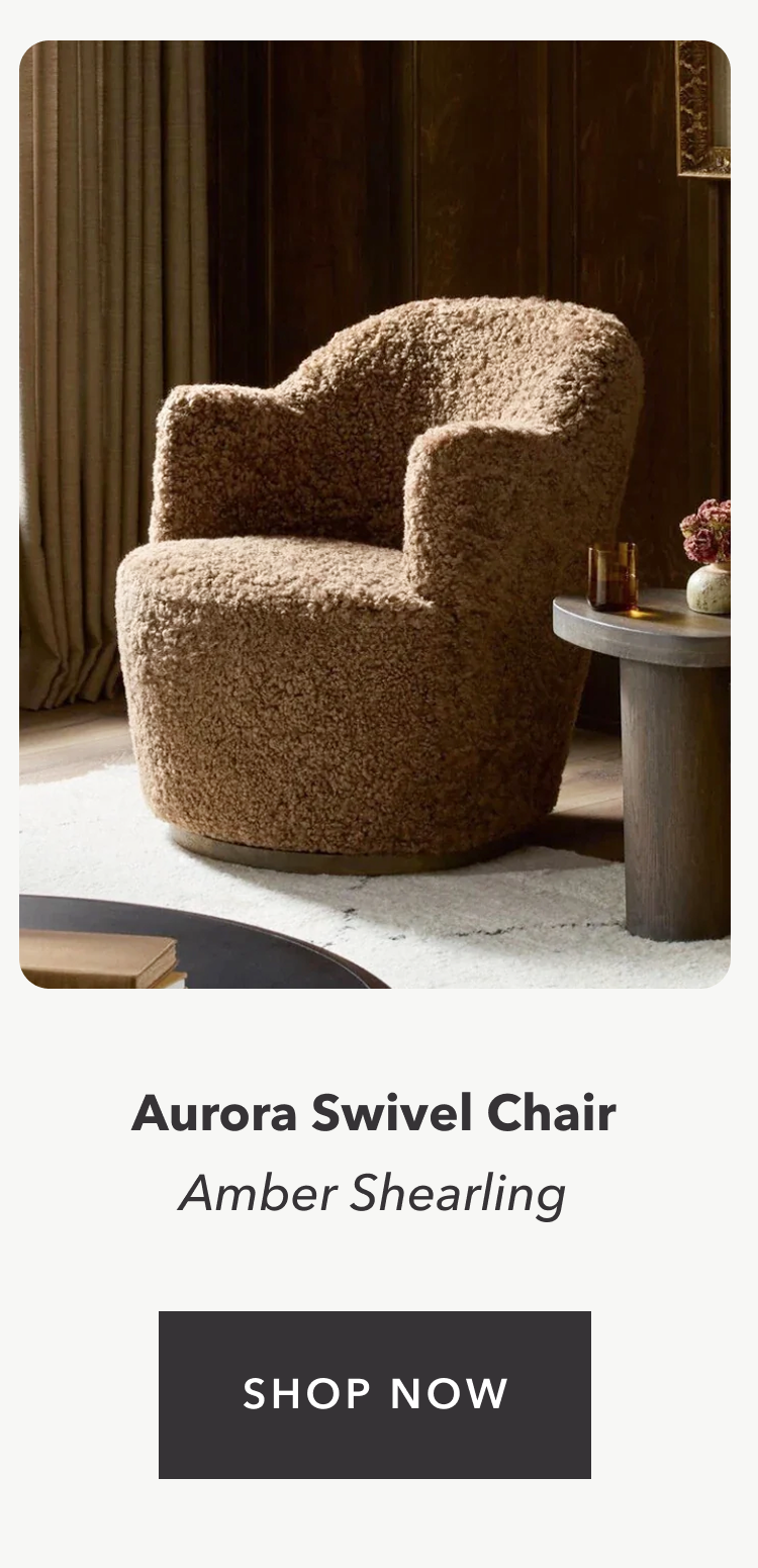 Aurora Swivel Chair Amber Shearling