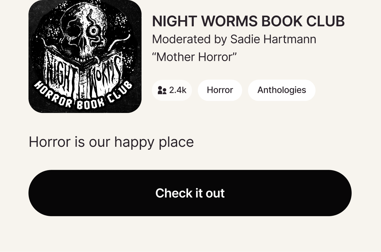 NIGHT WORMS BOOK CLUB