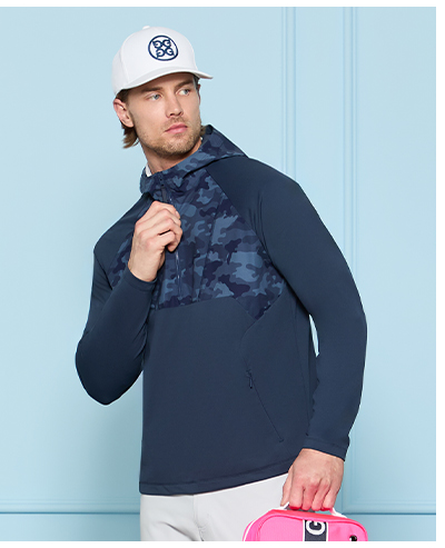  HYBRID 1/4 ZIP HOODED PULLOVER