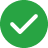 A checkmark icon in a green circle, and an X icon in a red circle.