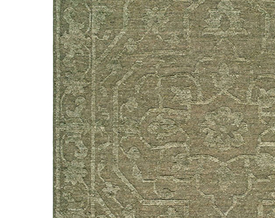 Ivana Updated Traditional Green Wool Floral Patterned Hand Knotted Rug - 10'x14'