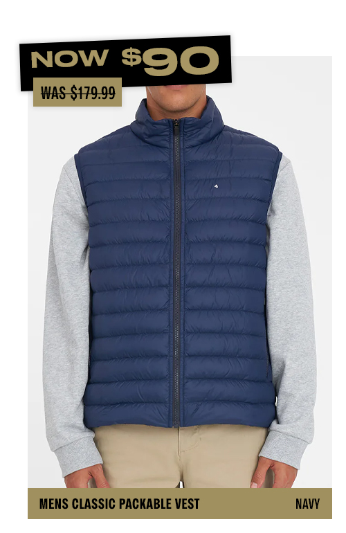 MENS CLASSIC PACKABLE VEST NAVY