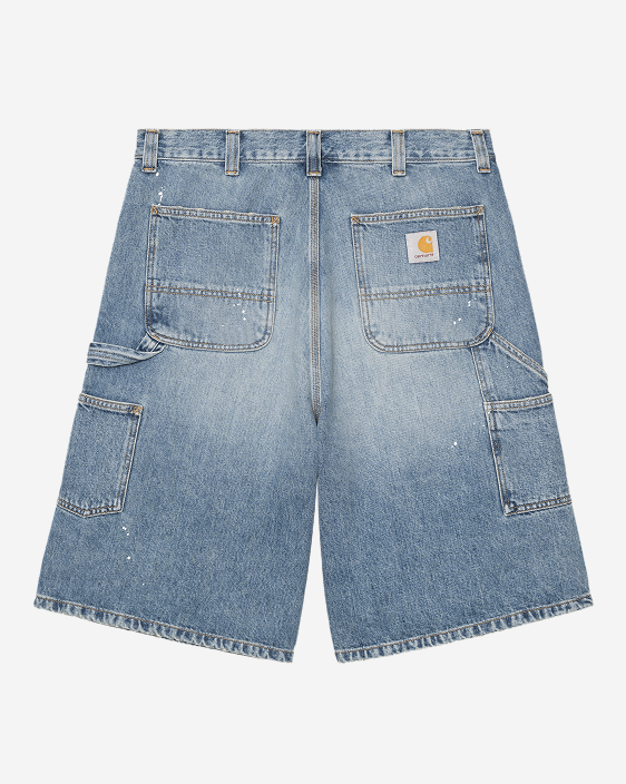 Carhartt WIP OG Single Knee Short | Blue (Destroy Wash, Splatter)