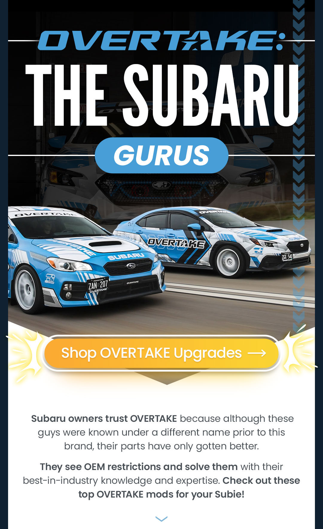 Shop OVERTAKE Upgrades