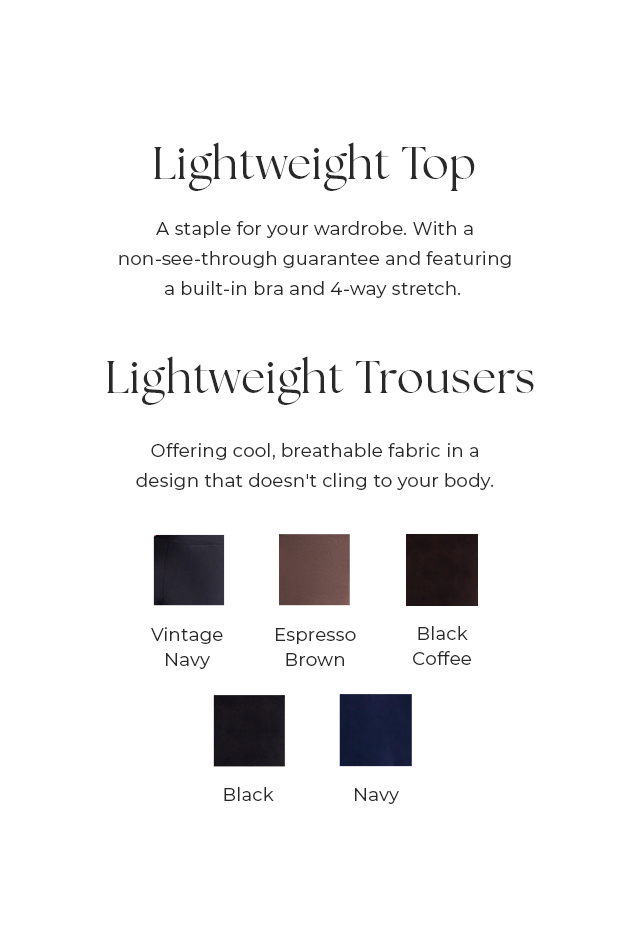 LIGHTWEIGHT TOP AND TROUSERS DESCRIPTION