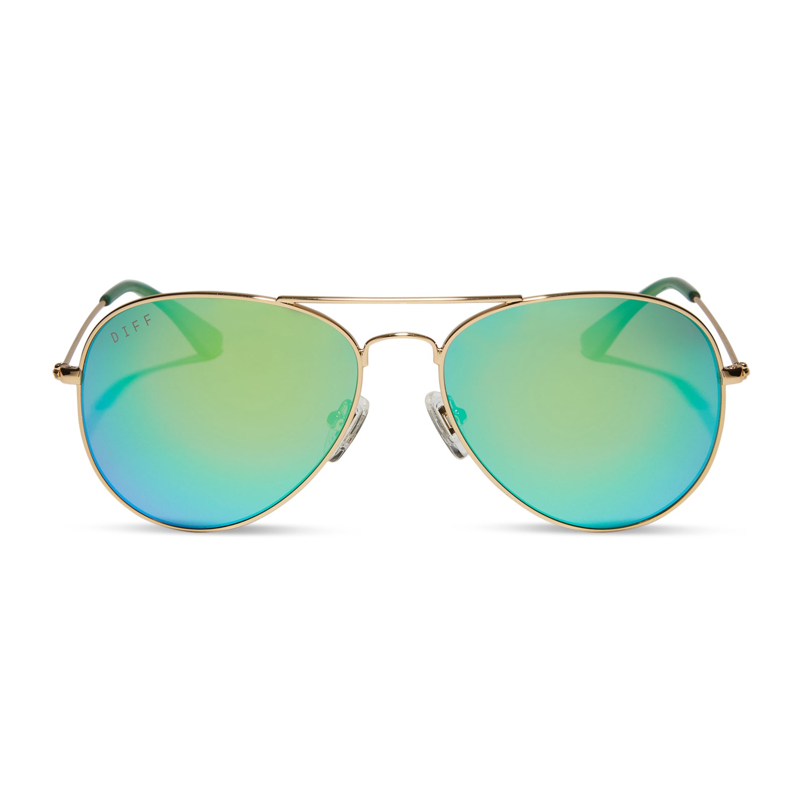 Image of CRUZ - GOLD + GREEN MIRROR + POLARIZED SUNGLASSES