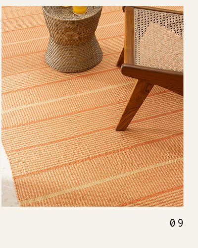 9. Shima rug in Peach. easy-care and available in 2 colors.
