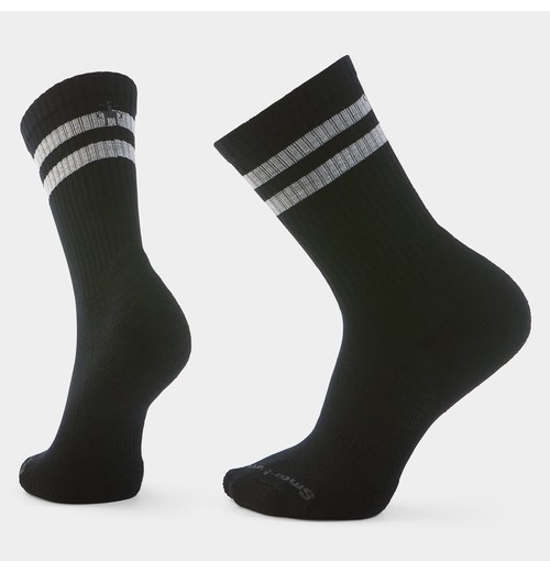 Everyday Athletic Striped Crew Socks-Black / L