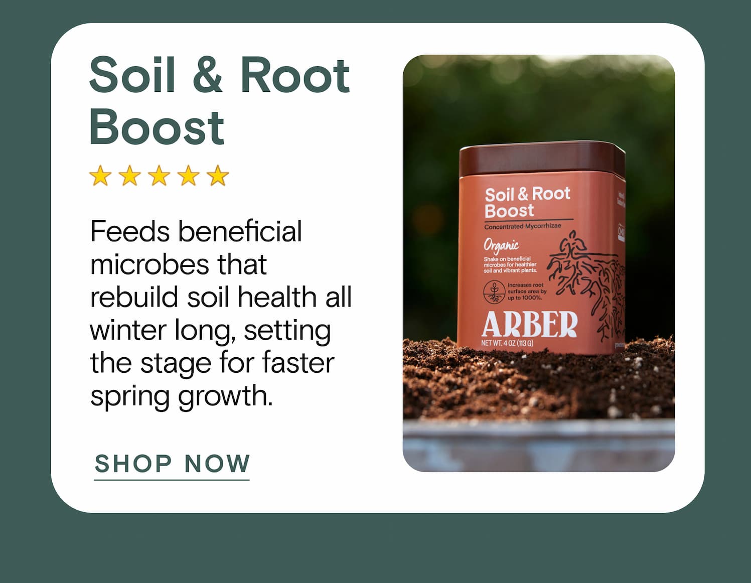 Soil & Root Boost Feeds beneficial microbes that rebuild soil health all winter long, setting the stage for faster spring growth.