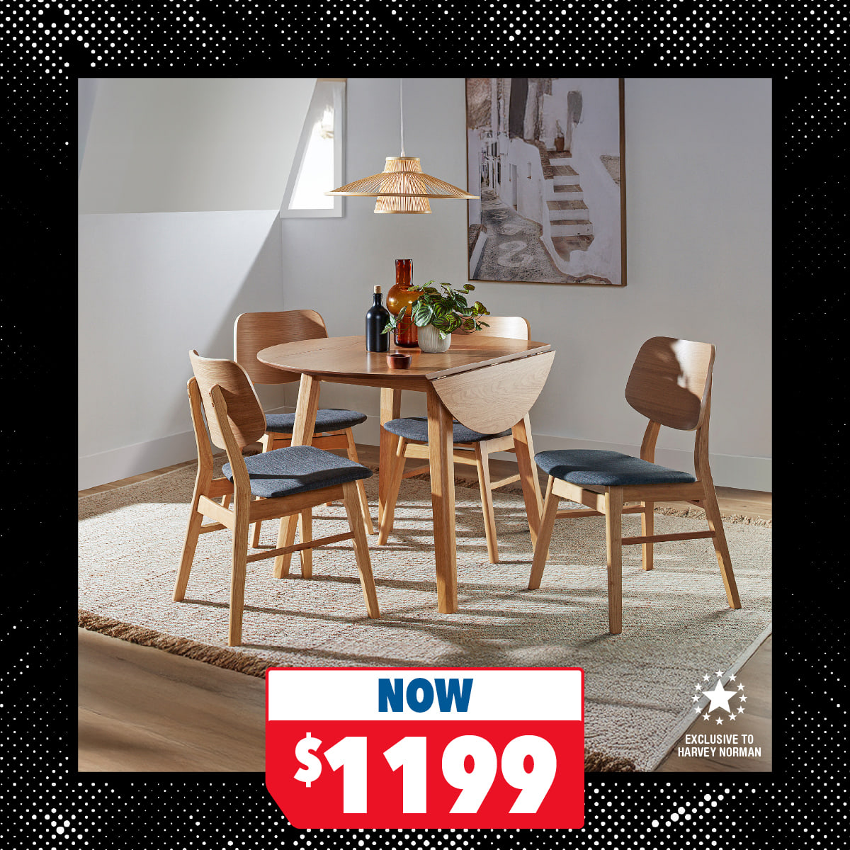 Zara 5-Piece Drop Leaf Dining Suite